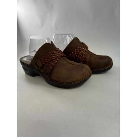 b.o.c born concept leather women's brown clogs mules size 10 pre-owned - Picture 1 of 15